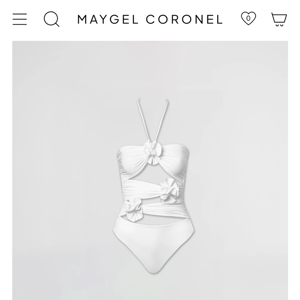 Maygel Coronel Trinitaria 3D Flower One Piece Adjustable SwimSuit Fits XS-L 2-10 - Picture 3 of 5